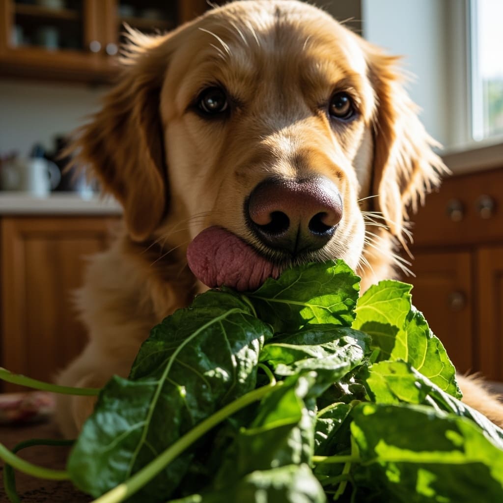 dogs and spinach
